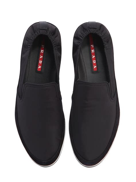 prada black mens shoes|Prada men's slip on shoes.